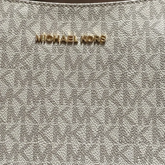 Michael Kors Beige Logo Crossbody Bag with Brown Strap - Picture 2 of 10